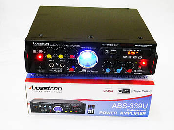 Підсилювач звуку Bosstron ABS-339U USB + Fm + Mp3 + КАРАОКЕ