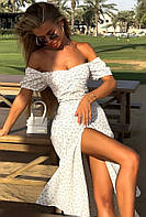 Женское модное платье Летнее женское платье Платье женское в цветочный принт Базовое легкое платье P&T