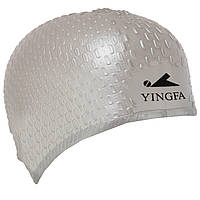 Шапочка для плавания на длинные волосы YINGFA C0061 цвет серый ag