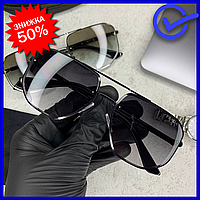 Популярні чоловічі сонцезахисні окуляри чорного кольору авіатори, актуальні модні окуляри краплі від сонця