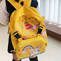 Детский рюкзак,школьный ранец 2 в 1 Жовтий єдиноріг