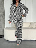 Жіночий костюм-двійка шовковий у піжамному стилі Жіночий костюм Стильний жіночий брючний літній костюм MiR&VR
