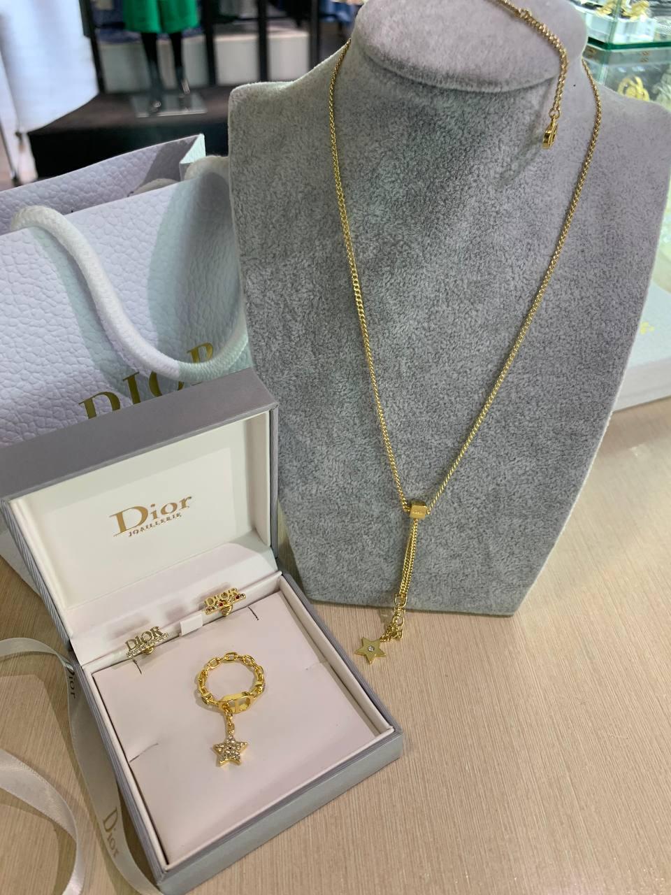 Діор набір сережки, каблучка та браслет/ Dior