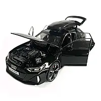 Машинка металлическая Audi RS6 1:32 коллекционная ауди, звук свет инерция открывающаяся дверь, багажник, капот