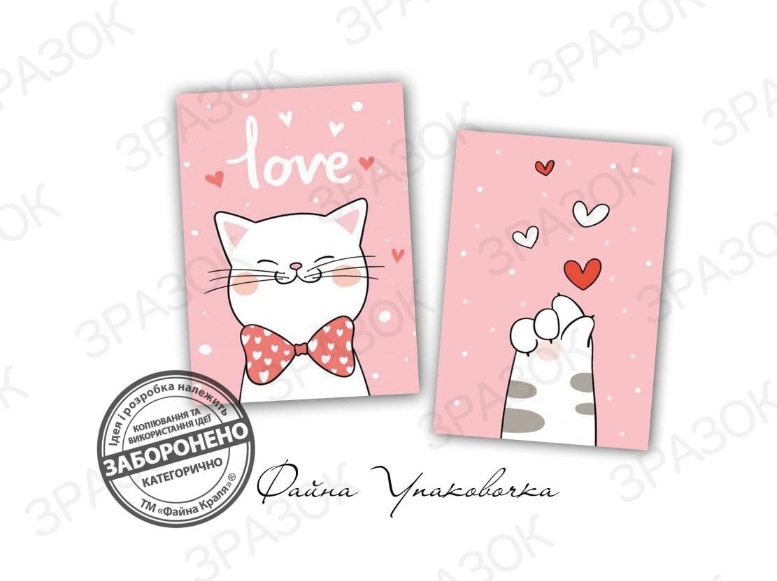 Бірочка «Котик» Розмір 4*6 см -10шт, фото 1