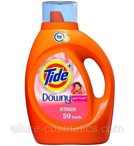 Рідина для прання Tide plus Downy Liquid Laundry Detergent April Fresh 2.72L 59 loads (США)