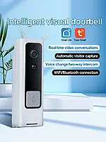 Умный видеодомофон wifi Tuya smart ip видеозвонок с датчиком движения и записью WiFi, Bluetooth
