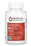 Protocol for Life Balance, Ginkgo Biloba, гинкго билоба, 120 мг, 100 растительных капсул
