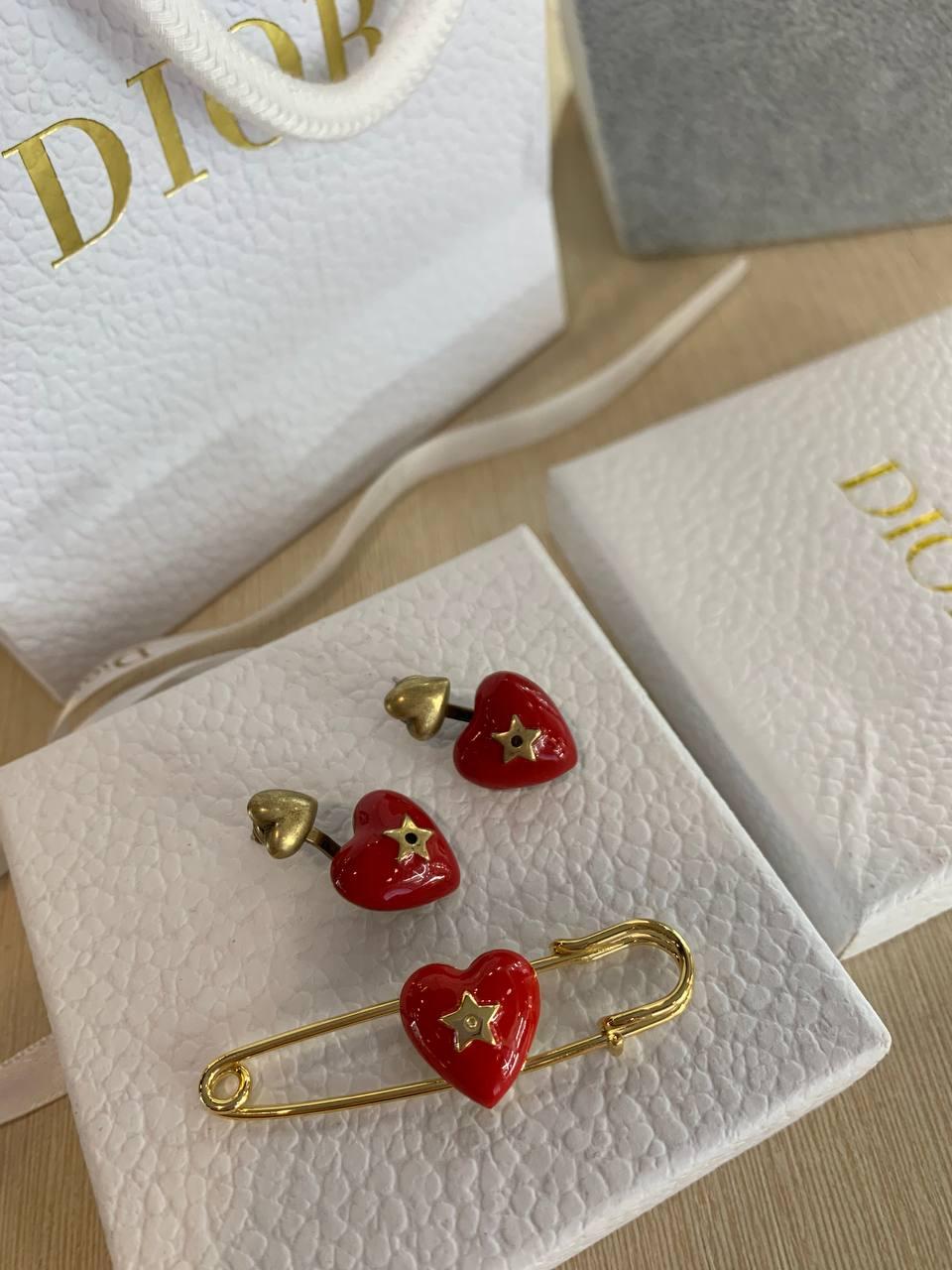 Діор набір сережки і брошка / Dior