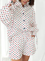 Женский летний модный костюм Женский прогулочный костюм двойка р46 Женский костюм легкий шорты, рубашка MiR&VR