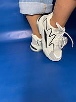 Кроссовки женские на платформе белые с серым и черным весна лето осень 2024 молодежные Стильные кроссовки
