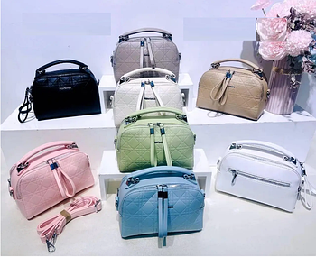 Сумочка жіноча крос-боді 21*14 см на два відділення зі штучної шкіри у різних кольорах Fedya