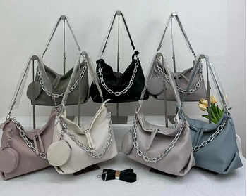 Сумочка жіноча містка на блискавці з круглим гаманцем зі штучної шкіри у різних кольорах Fedya