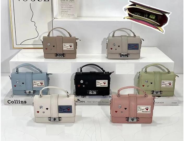 Сумочка жіноча прямокутна кросс-боді 20,5*13,5 см з клапаном зі штучної шкіри в різних кольорах Fedya, фото 1