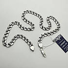 Масивний чоловічий срібний ланцюжок плоский бісмарк 70 г срібло чорнене 925 проби ланцюг на шию, фото 4