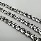 Масивний чоловічий срібний ланцюжок плоский бісмарк 70 г срібло чорнене 925 проби ланцюг на шию, фото 9