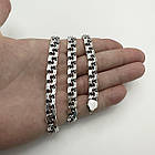 Масивний чоловічий срібний ланцюжок плоский бісмарк 70 г срібло чорнене 925 проби ланцюг на шию, фото 3