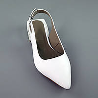 Туфли женские лодочки премиум-качество низкий каблук кирпичик тренд белые