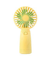 Вентилятор мини ручной ЖЕЛТЫЙ, аккумуляторный мини-вентилятор Cute Electric Fan