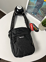 Барсетка supreme мужская месенджер мужской брендовый, сумка поясная суприм, сумка на пояс чёрная