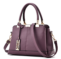 Женская сумка на плечо с брелоком классическая сумочка для женщин Фиолетовый Shopen Жіноча сумка на плече з