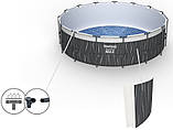 BestWay 561GD Каркасний басейн 457 х 107 см підсвічування, насос 3028 л/год, сходи, тент, фото 2