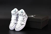 Мужские кроссовки Nike Air Jordan 1 Retro High, кожа, белый, рефлектив, Вьетнам 42