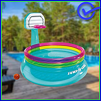 Маленький резиновый надувной бассейн Intex для детей, мягкий круглый бассейн с баскетбольным кольцом