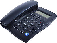 Дротовий телефон Ornin Y043, з динаміком, монітором, настільний телефон (чорний)