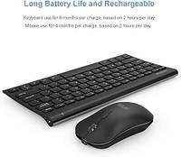 Комбінована бездротова клавіатура та миша Arteck 2.4G, надкомпактна, тонка, повнорозмірна клавіатура