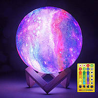 LED куля NSL Lighting Moon Lamp Galaxy Lamp 5,9 дюймів | 16 кольорів LED 3D Moon Light