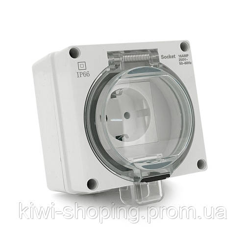 Розетка с заземлением наружного монтажа, водонепроницаемая, IP66, AC ...