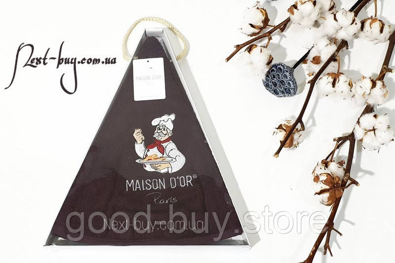 Maison D`or Maxi box круглий махрове кухонний рушник 1шт 70х70 бавовна шоколадний