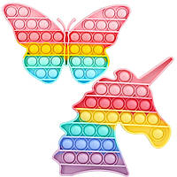 Dillitop Unicorn Butterfly Pop Fidget Toy 2 пачки, милі іграшки пастельних кольорів