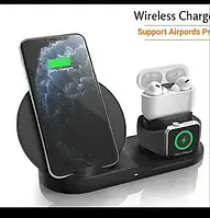 Беспроводное зарядное устройство Black Electric 3 в 1 для Iphone Apple Watch & Airpods 2 & Pro и Huawei