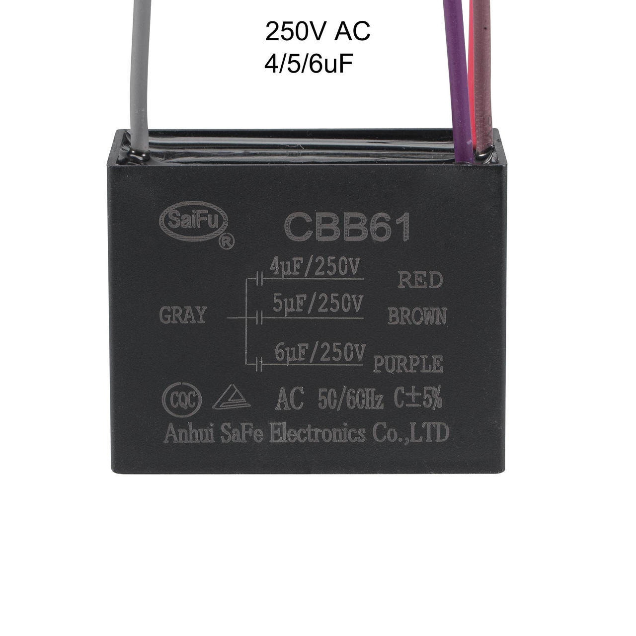 Конденсатор потолочного вентилятора uxcell CBB61 4/5/5 мкФ 250 В ...