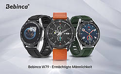 Смарт-годинник Bebinca для чоловіків із повним круглим кольоровим дисплеєм