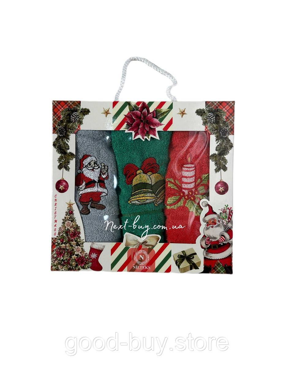 Набір кухонних рушників Nilteks Christmass 3шт 40х60см