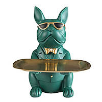 Интерьерная фигурка бульдог, Подставка для украшений, статуетка собака керамическая