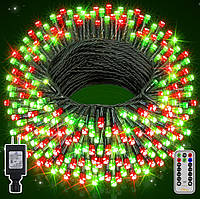 Красные и зеленые рождественские огни,400 лед Ollny Christmas Lights Outdoor Indoor Decor,