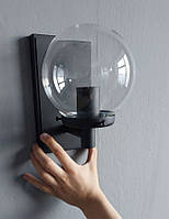 Настенный черный светильник с прозрачным шариком, винтажный черный светильник
