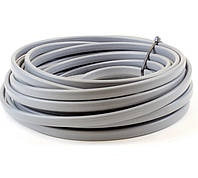 Плоский серый электрический кабель - длина обрезки 2 метров.