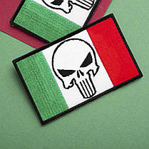 Набір шевронів 2 шт з липучкою Череп Карателя Punisher Прапор Мексики 5х8 см вишитий патч нашивка Мексика, фото 3