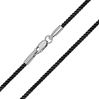 Ювелирный шнурок из шелка с серебряной застежкой 50 см