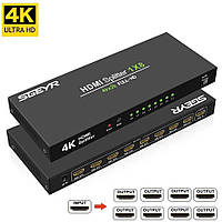 Разветвитель SGEYR Ultra HD HDMI V1.4 Коммутатор HDMI 1 на 8 выходов с разрешением 4Kx2K при 30 Гц