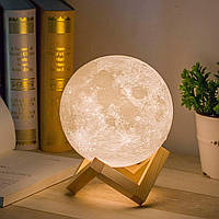 3D-лунная лампа Methun с деревянным основанием 5,9 дюйма