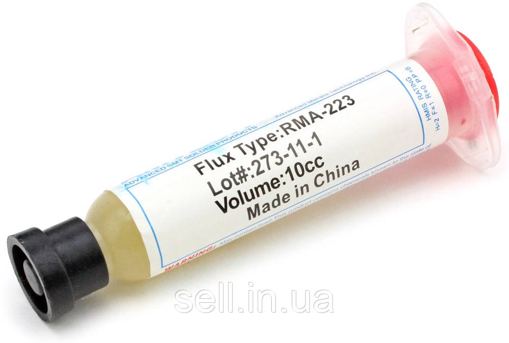 Флюс-гель RMA-223 UV • Шприц 10 мл • Для BGA, QFP, CSP • Безвідмивний, фото 1