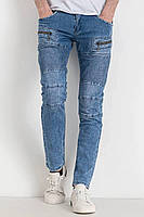 Джинсы мужские синие стрейчевые, карго джинсовые брюки,стильные, демисезонные 27-34 р.