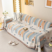 Покрывало на кровать, диван или кресло 180х260, оранжево-синий