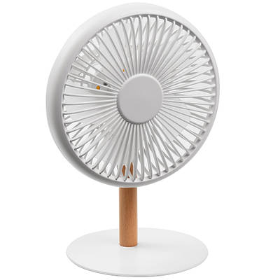 Вентилятор настільний акумуляторний LOSSO LJQ-138R безшумний з пультом, білий